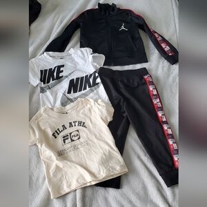 Nike Black Joggers with Red Stripe for Kids